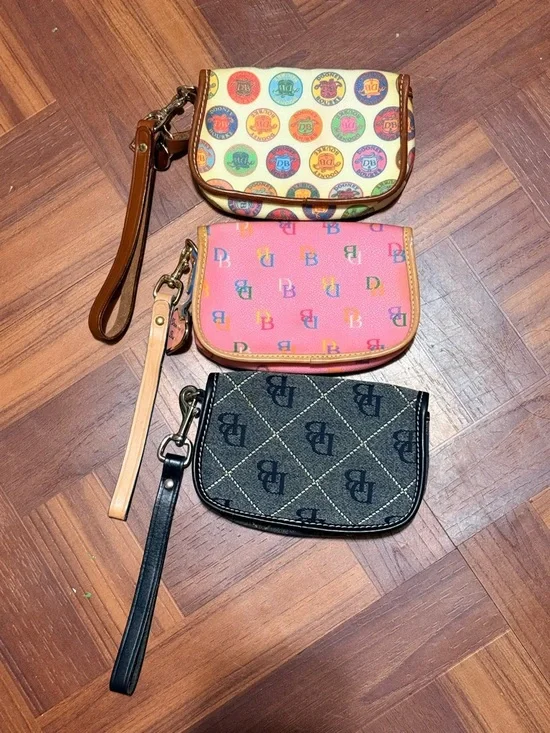 Dooney & Bourke Signature Wristlets with Leather Trim Bundle! - Picture 2 of 5